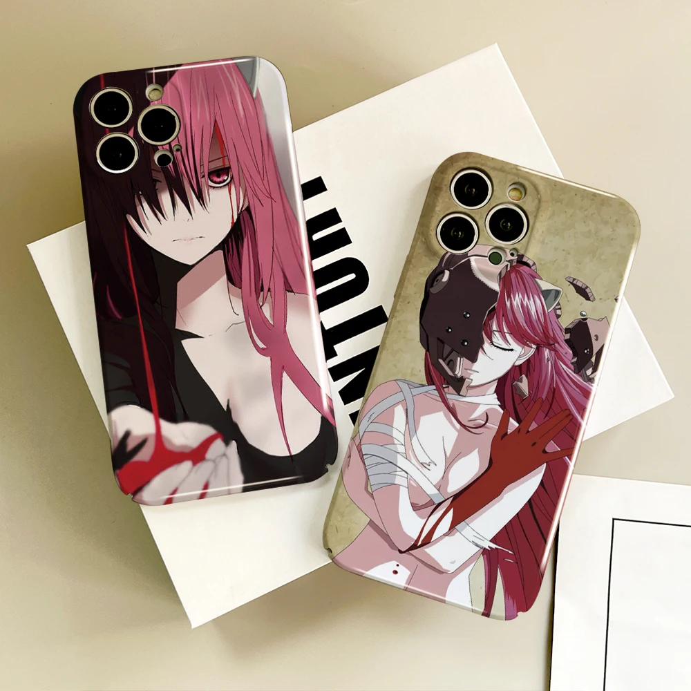 

COOL ANIME Elfen Lied FUNDA чехол для телефона для iPhone 16, 12, 13, 14, 15 Pro Max Plus с отверстиями, пленочные чехлы для телефонов
