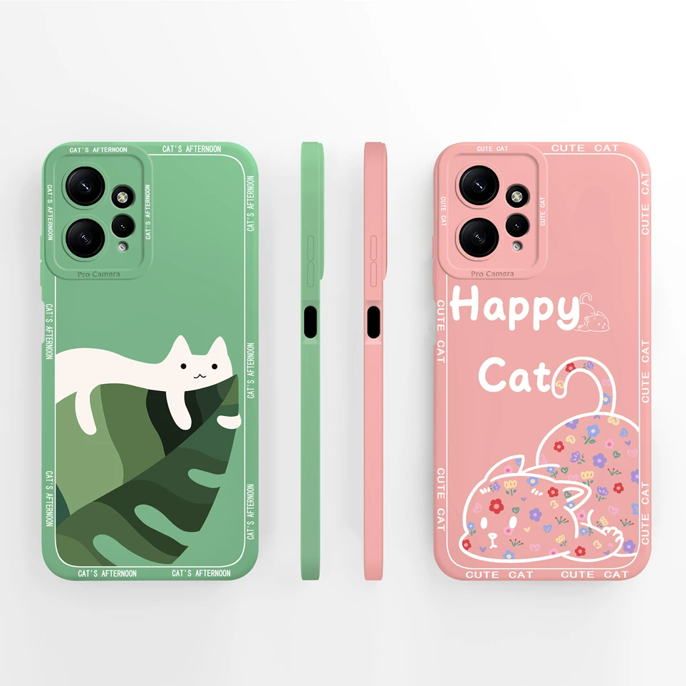 Graffiti Pink Love Heart Case For Xiaomi Redmi Note 12 4G 5G Liquid Silicone Phone Cover Lens Protect  Coque For Note12 Funda