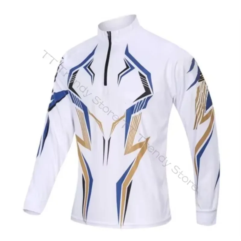 2022 جديد الخريف الرجال ملابس الصيد طويلة الأكمام سريعة الجافة المضادة للأشعة فوق البنفسجية التنزه الصيد قمصان مقنعين الرياضة في الهواء الطلق ملابس الصيد #2