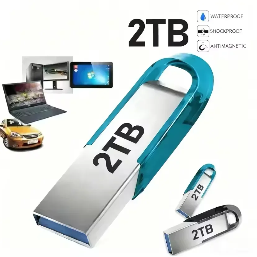 Lenovo 2TB USB 3.2 Metall-Flash-Laufwerke, super schnelle USB-Sticks, 1TB 512GB, tragbare USB-Sticks für Auto, Telefon, Computer – Detail 1