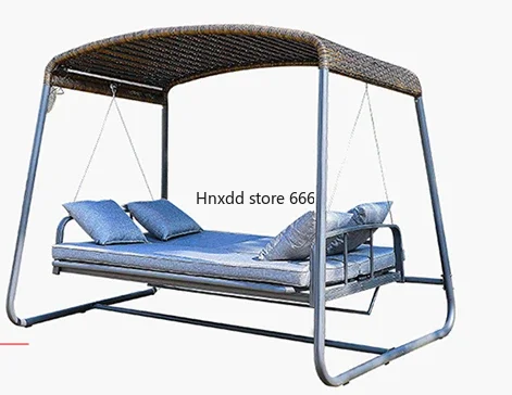 Outdoor swing rocking chair courtyard garden rocking bed reclining hammock bed