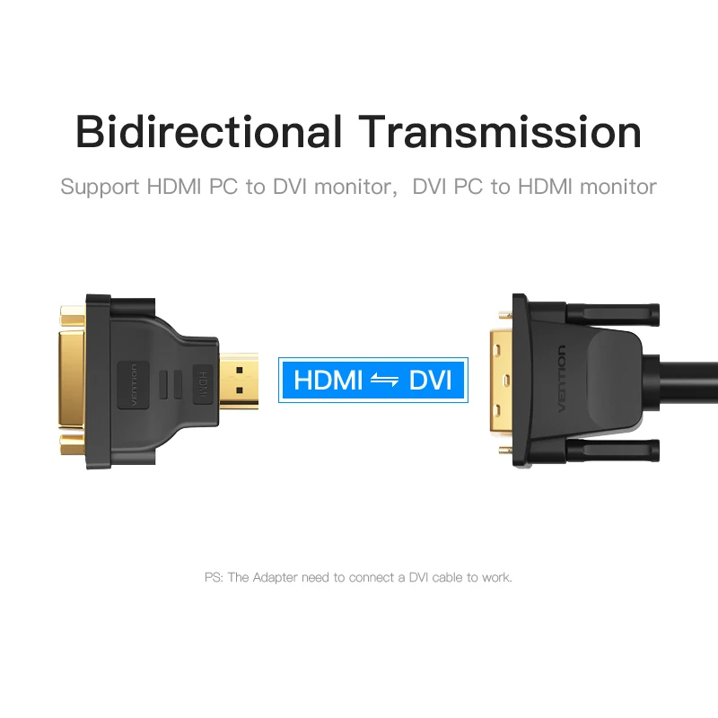 Vention HDMI DVI Adapter 1080P HDTV Converter Male to Female Bi-Directional HDMI to DVI Connector for PC PS3 Projector TV 24+5