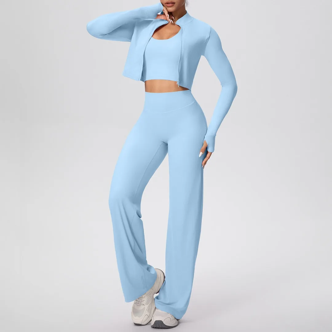 

Женские брюки с начесом, комплекты из 3 предметов для йоги с длинными рукавами, повседневная одежда для бега персикового цвета с высокой талией, одежда для бега, фитнеса и тренировок, костюмы для йоги в тренажерном зале