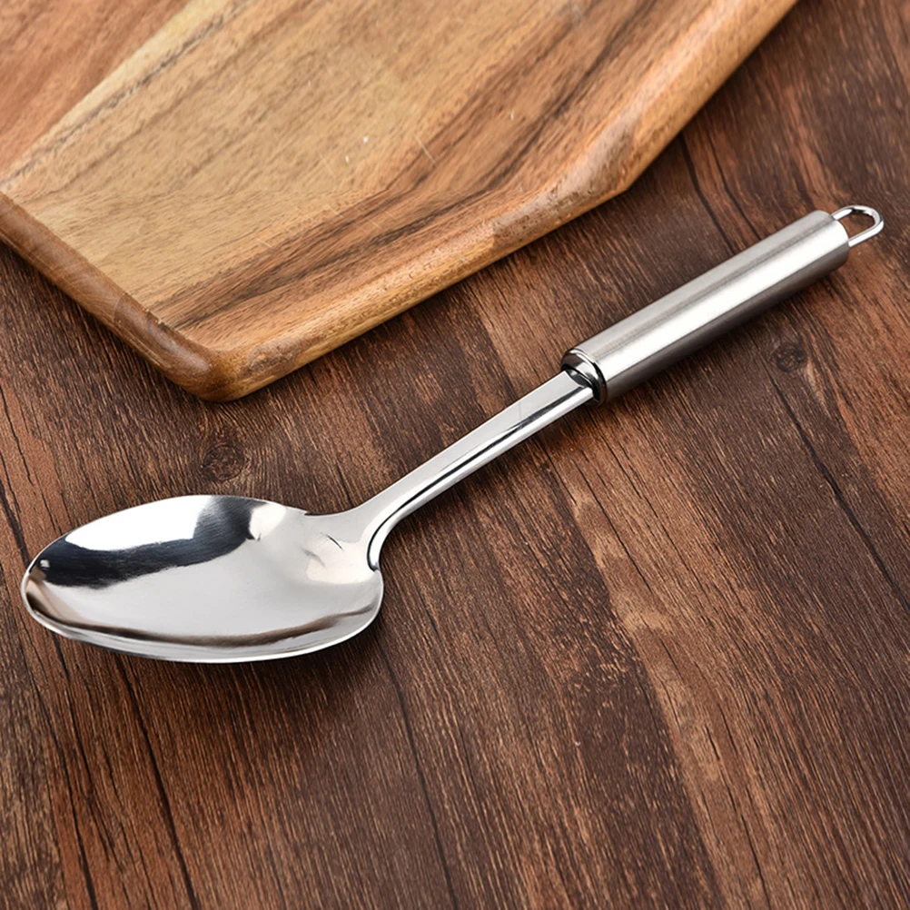 

2pcs Stainless Steel Soup Spoon Mini Spoon Tableware Kitchen Gadget Home Restaurant Use Non-Slip Easy Storage Silver