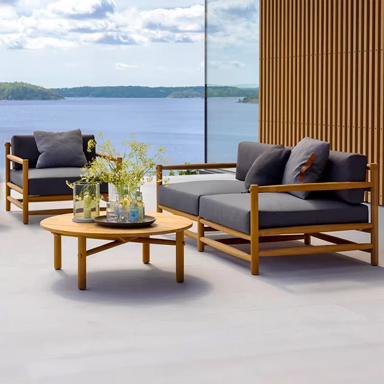 

# Outdoor Garden Teak Sofa Villa Courtyard High End All-weather Waterproof Furniture Patio Leisure Wooden Set