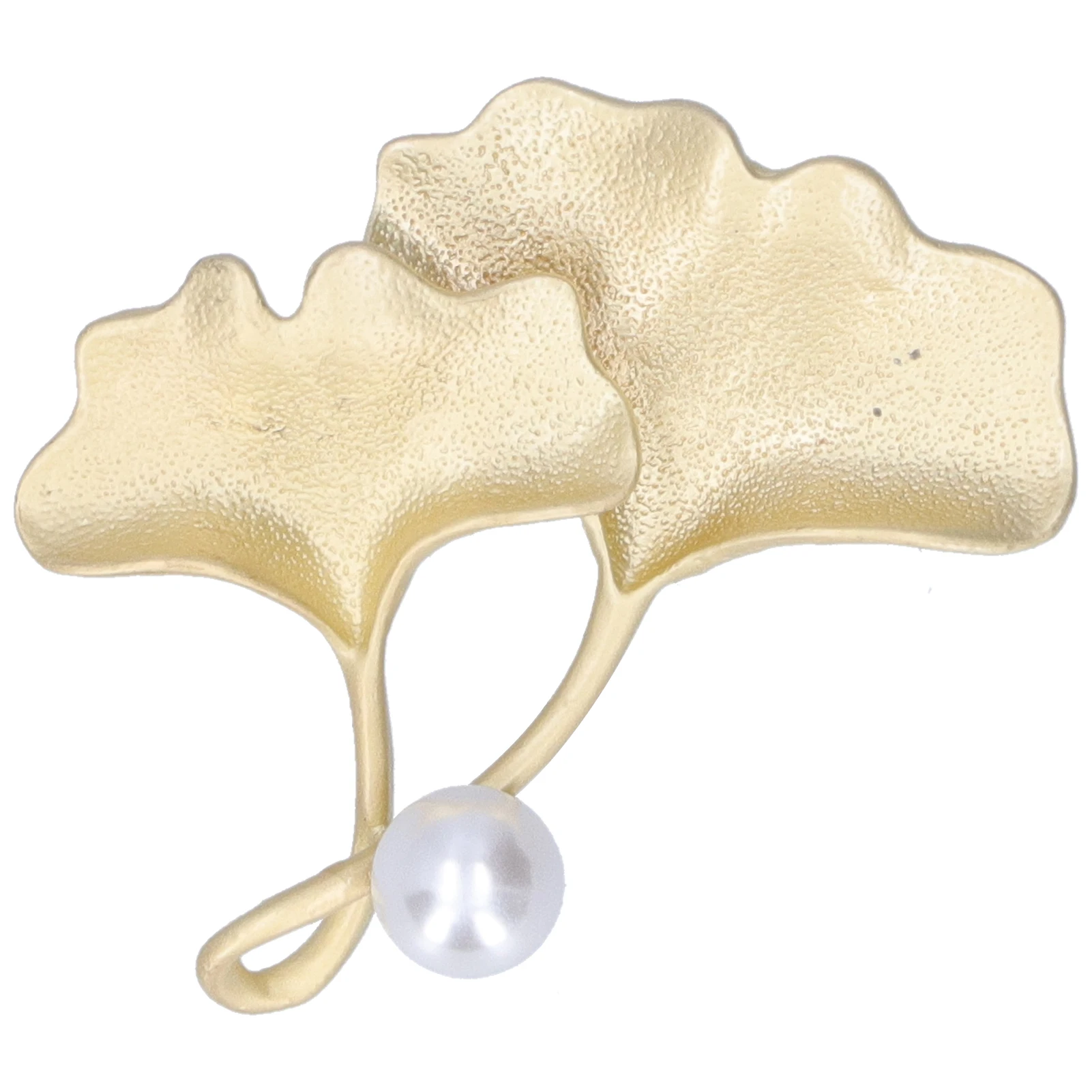 

Gold Brooch Pin Metal Frosted Ginkgo Leaf Pattern Lapel Pin Coat Badges Party Corsage Accessories