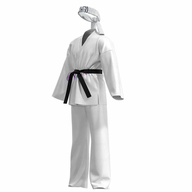2026 Anime Karate Kids KOF Cobra Kai Cosplay Costume Kid Child Aldult White Kimono Uniform Headband Halloween Party Suit ZS85D view 6