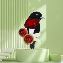 Handmade Acrylic Animal Cuckoo Brooches for Women Men Lovely Sitting Pet Casual Party Brooch Pin Gifts Jewelry Accessories