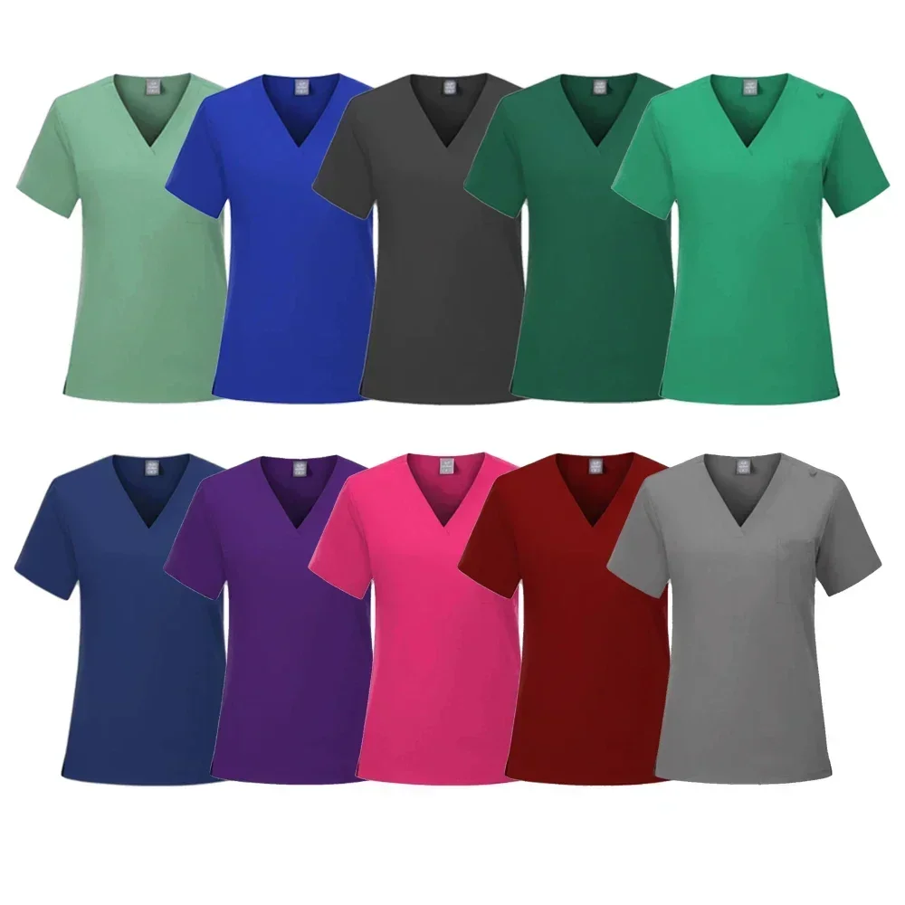 Conjunto de uniformes médicos, Tops elásticos con pantalones de bolsillo, uniforme de enfermera, monos de cirugía, ropa de trabajo para salón de belleza, nuevo