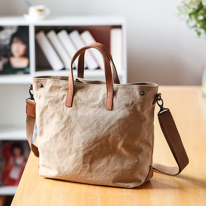 

Sac messager fourre-tout en toile pour hommes et femmes, sac à main de voyage de grande capacité, sac lancé par les étudiants