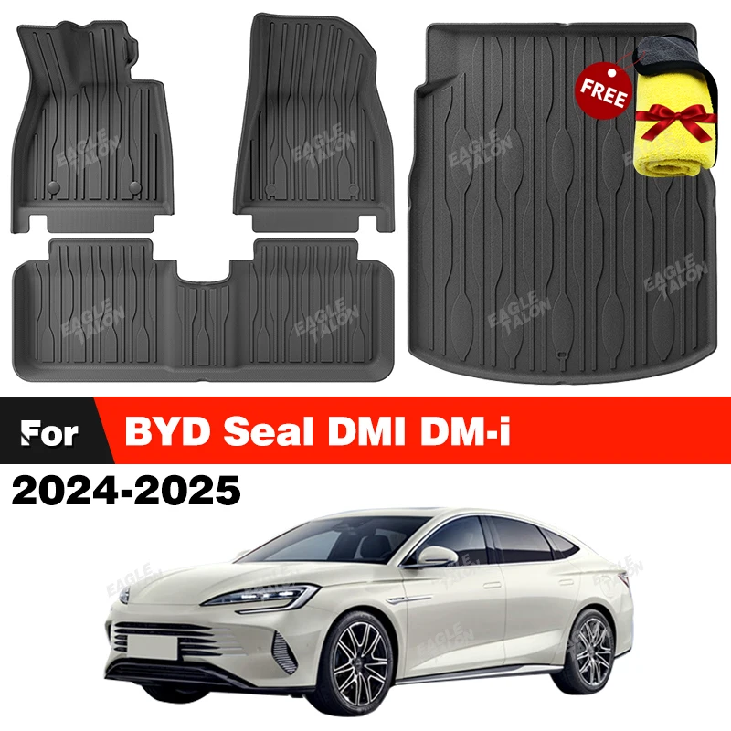 

For BYD Seal DMI DM-i 2024-2025 All-Weather TPE Floor Mat Trunk Mat Custom Carpet Cover Automotive Interior Accessories