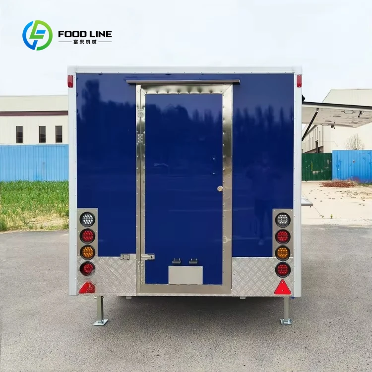 Customized Mobile Coffee Bar Trailer Fully Equipped Small Hot Dog Ice Cream Cart Concession Trailer Food Truck with Full Kitchen