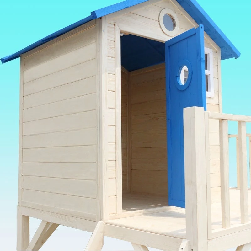 #Large Kids Wooden House Kids Tree House Kindergarten Amusement Park Climbing Slide Outdoor Kids Play House Wooden Toys