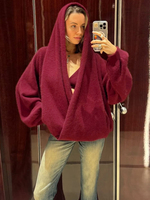 Nibber Swing Collar Christmas Party Hooded Hoodie Women Full Sleeve Plush Comfortable Leisure Fashion Sexy Simple Streetwear