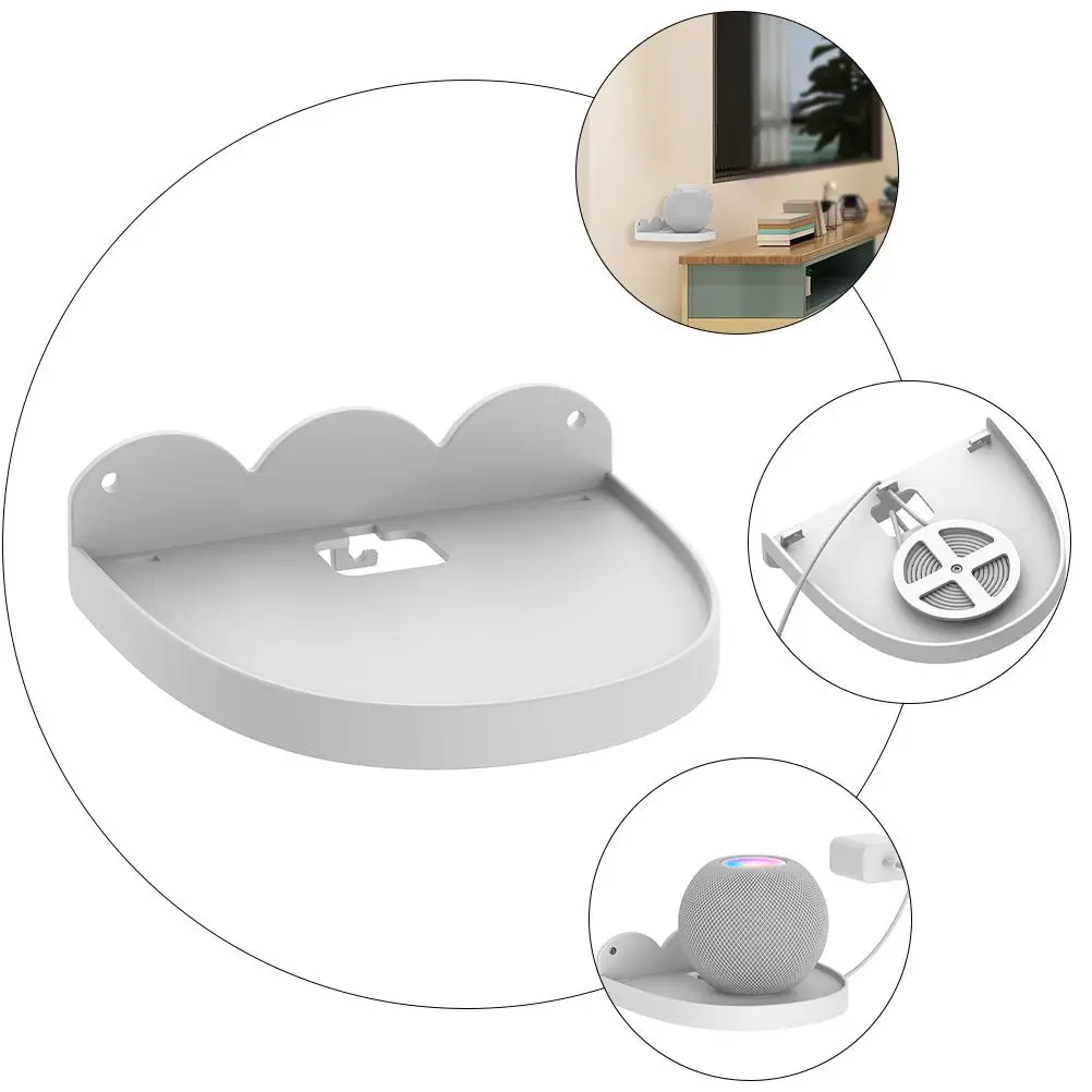 Multifunktionales Audio-Rack, weiß, Abs, 15 m Kabel, Wandmontage, Lautsprecherregal, Haushalt, elegant, praktisch, intelligenter Lautsprecher-Router