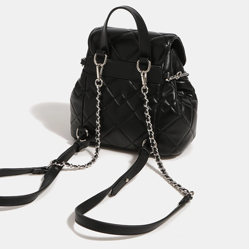 Fashionable Women's Backpack, Trendy Chain Bag, High-End Quilted Mother-Child Bag, Lightweight Water-Repellent Casual Bag, Commuting and Shopping Storage Bag