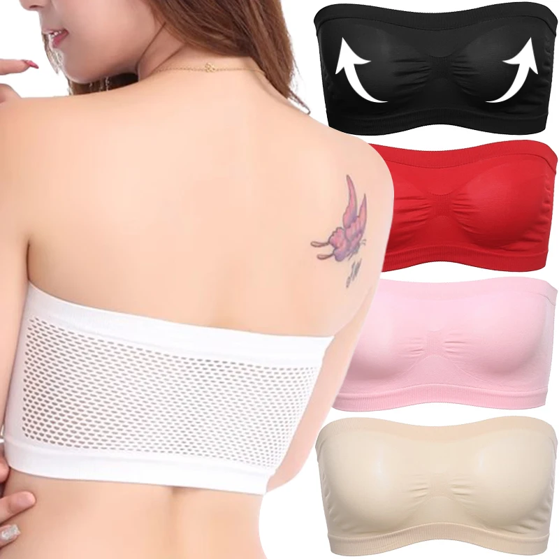 Strapless Bra for Women Spring Summer Breathable Crop Top Female Brassiere Underwear Comfortable Bralette Light Lingerie Bras