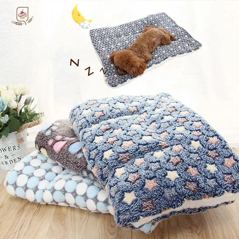 Soft Fluffy Pet Dog Blanket Cute Star Printing Pet Mat Warm Breathable Skin Friendly Cats And Dogs Bed Blanket Pet Supplies