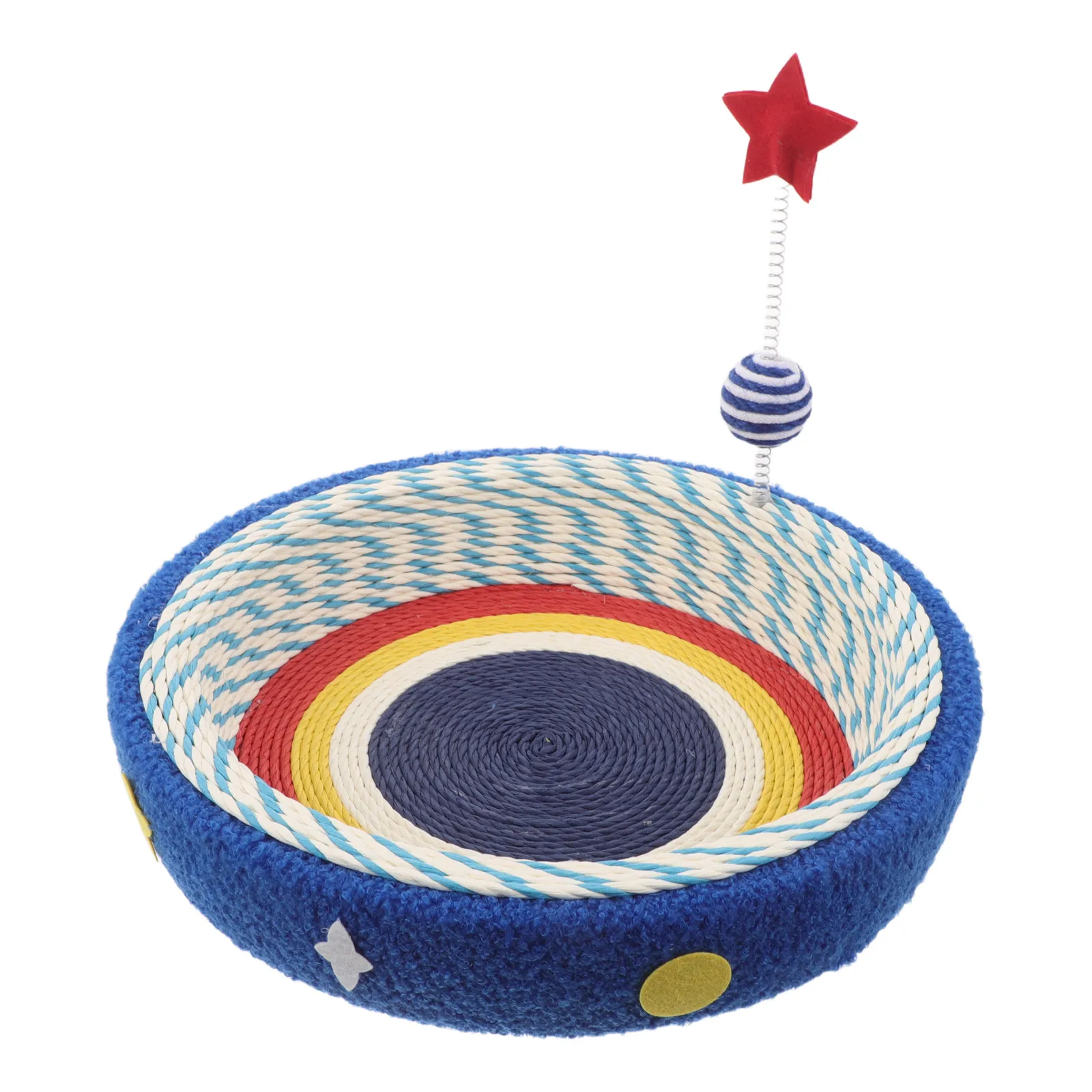 

Cat Scratcher Bed For Indoor Cats Star Design Sisal Scratch Pad Bowl Kitten Lounge Nest Small Pets Round Scratch Board Cat