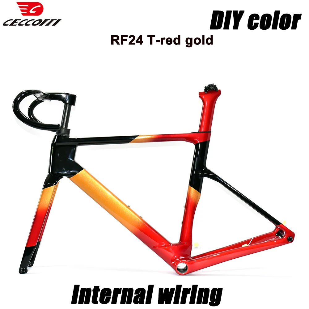 Customized Color For Internal Wiring Carbon Road Bike Frame Fit 700C Wheels and Max Tires 30mm Disc Brake Bicycle Frameset