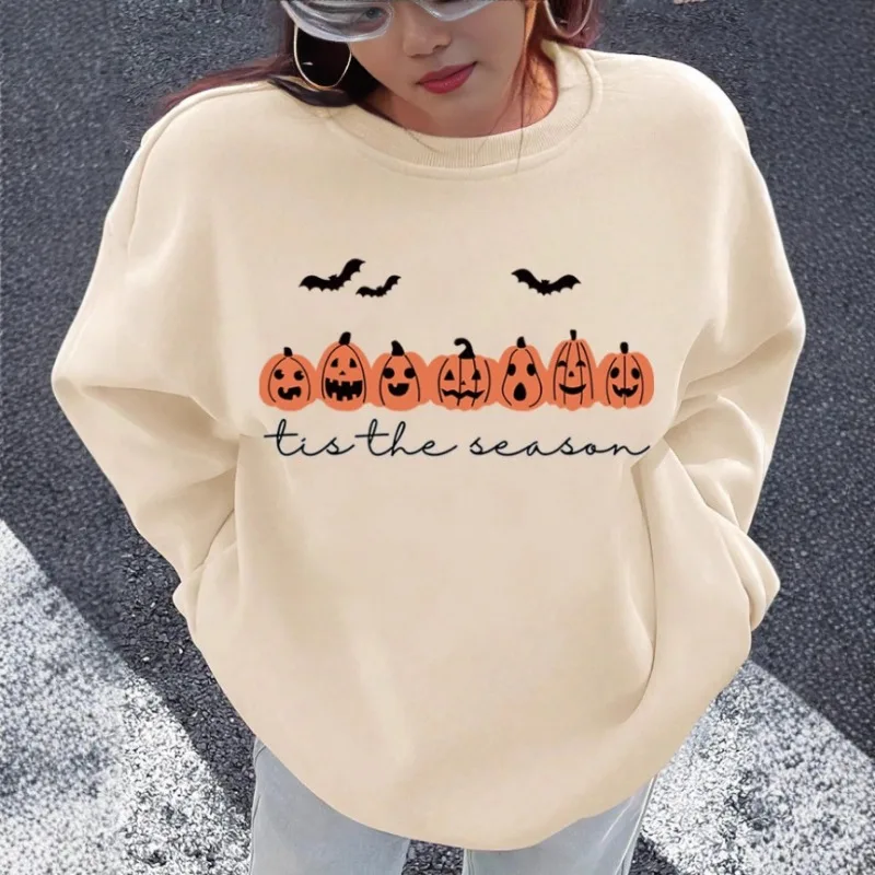 

Women's New Splicing Socket Round Neck Print Stylish Loose Versatile Casual Long-sleeved Sweatshirts