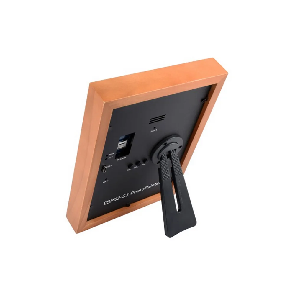 ESP32-S3-PhotoPainter 7.3 بوصة E6 شاشة عرض ورق إلكتروني بالألوان الكاملة مع إطار صور من الخشب الصلب وضع الاستعداد طويل جدًا 800 * 480 Resoluti