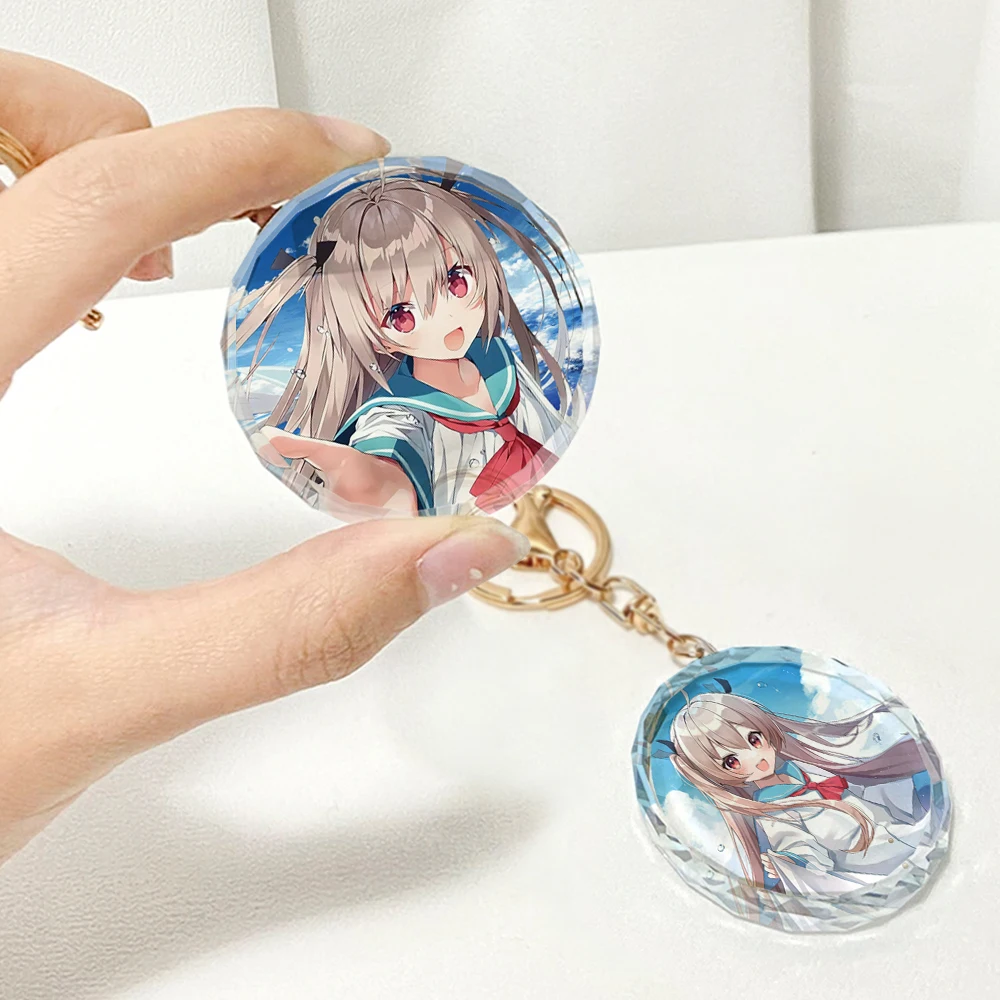Anime ATRI My Dear Moments Ikaruga Natsuki Atori Crystal Figure Keychain Pendant Cosplay Charm Cartoon Keryring Christmas Gift