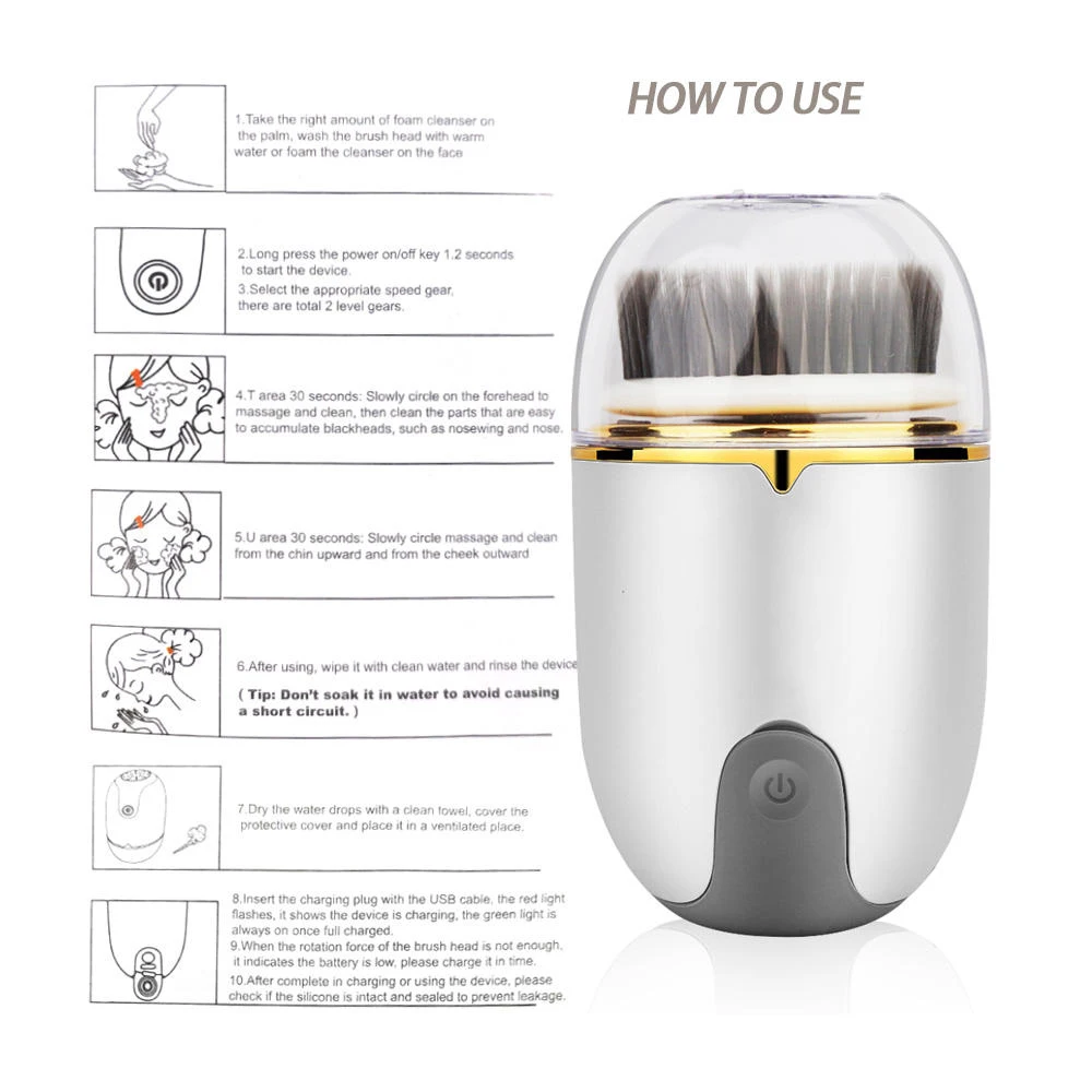Home Use 3 in 1 Rechargeable Different Replace Cleaning Heads Exfolianting Face Cleaning Brush Electric