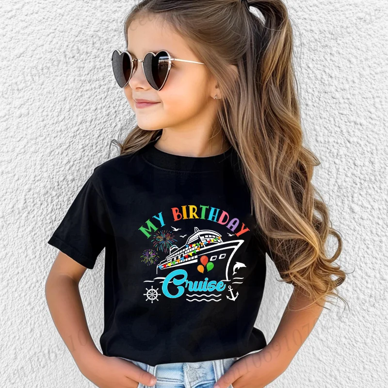 Birthday Cruise Crew Shirt for Men Women Cruising Family Matching Birthday Party T-shirt Adults Kids Clothing Short Sleeve Tees