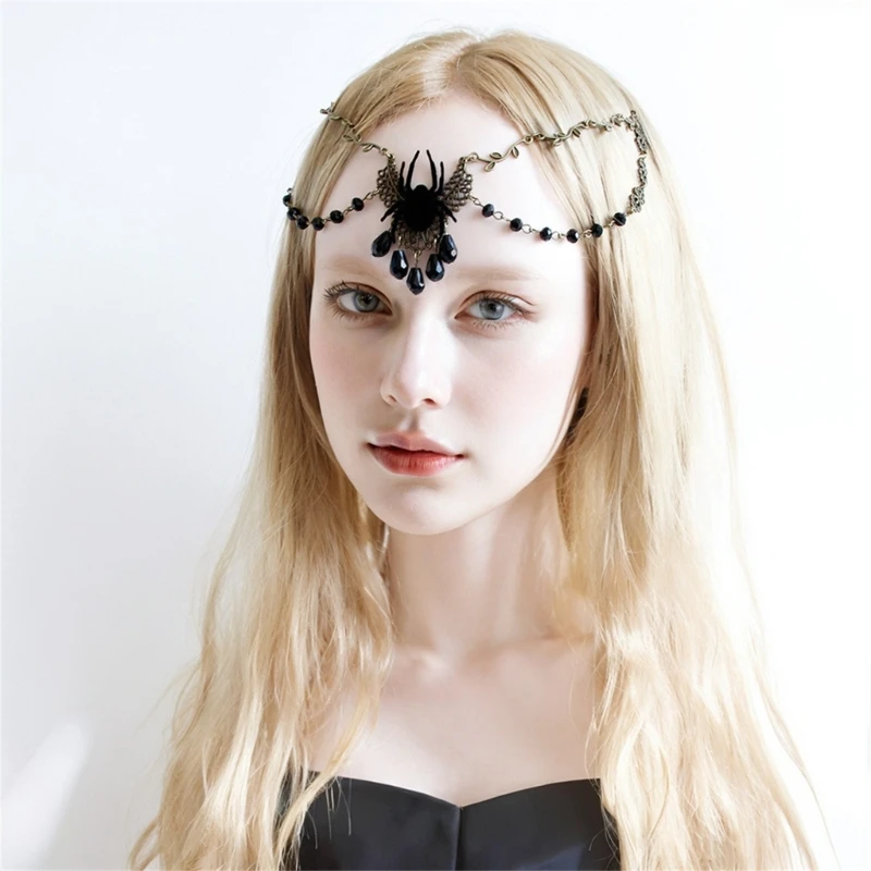 Halloween Themed Headdress Feathered Headpiece Bat Necklace Bat Headpiece for Women Girl Halloween Masquerades Dress up Dropship