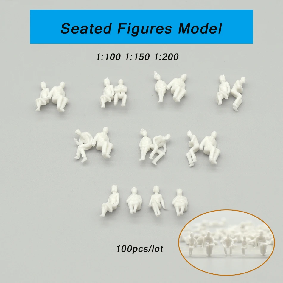 1:100 1:150 1:200 Scale Railway Train People Unpainted Figures ABS Model Archiecture Building Layout for Diorama 100pcs/lot