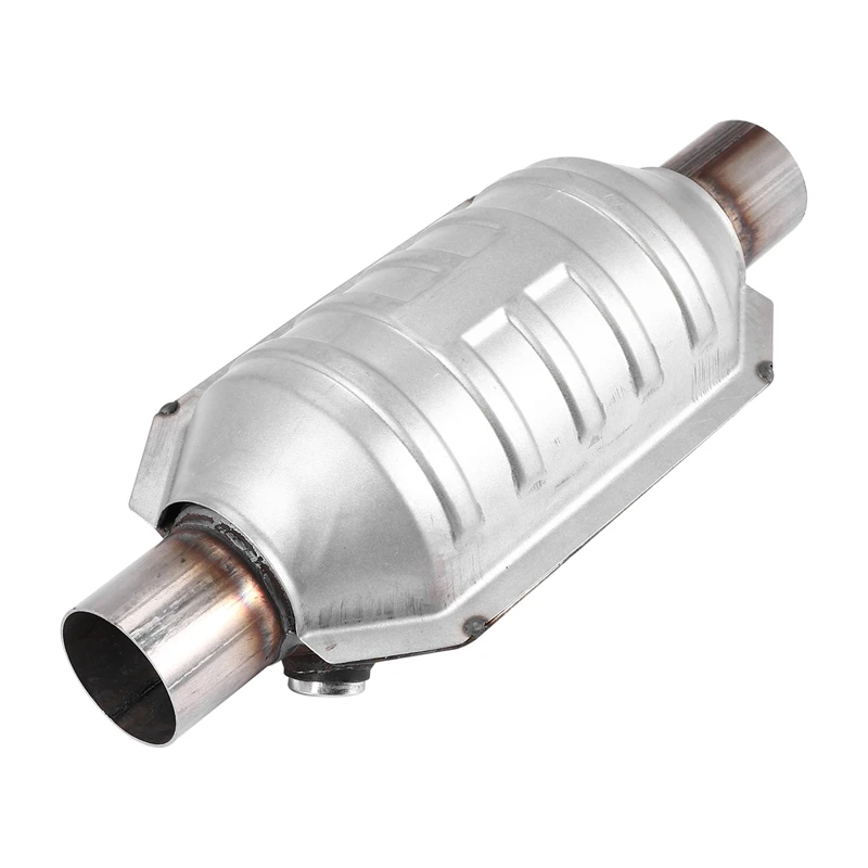 Inlet/Outlet Universal Catalytic Converter, With O2 Port & Heat Shield 53004 Car Stainless Steel Catalytic Converter