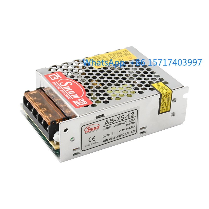 

75W small switch power supply AS-75-12V6.25A/24V3.2A/15V5A transformer D-C light strip