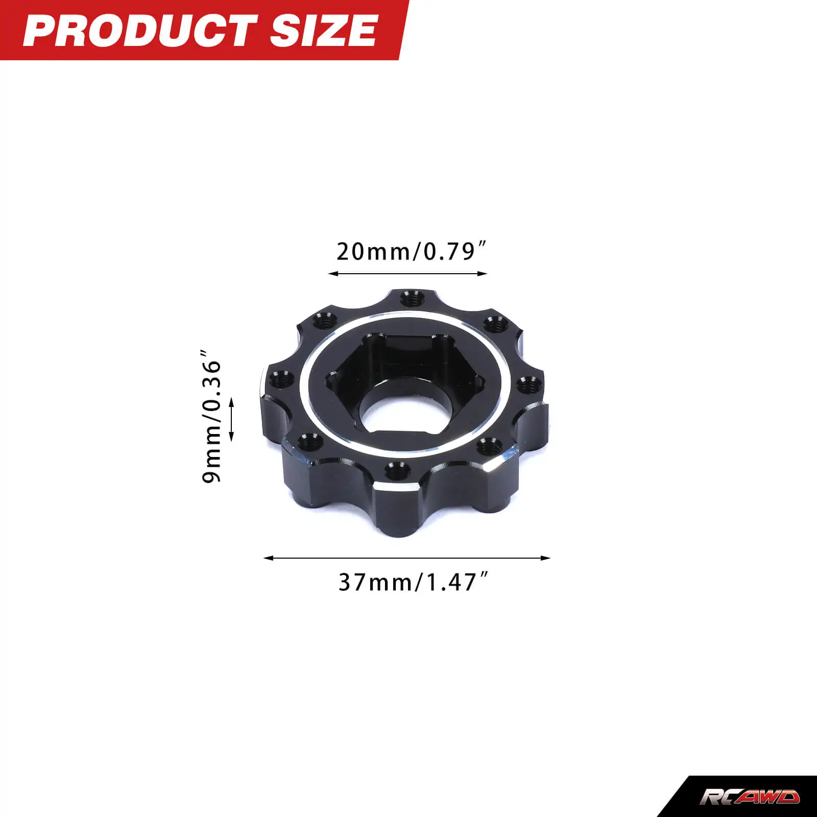 RCAWD 4pcs Alloy Wheel Hex Adapters 8x32 to 17mm PRO635600 for 1/8 Proline Series Wheel Tires Upgrades Parts