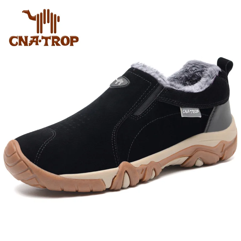 Men's Outdoor Cotton Shoes, Warm, Thickened and Velvet, Casual, Middle-aged and Elderly, Non-slip Tendon Soles Luxury Shoes