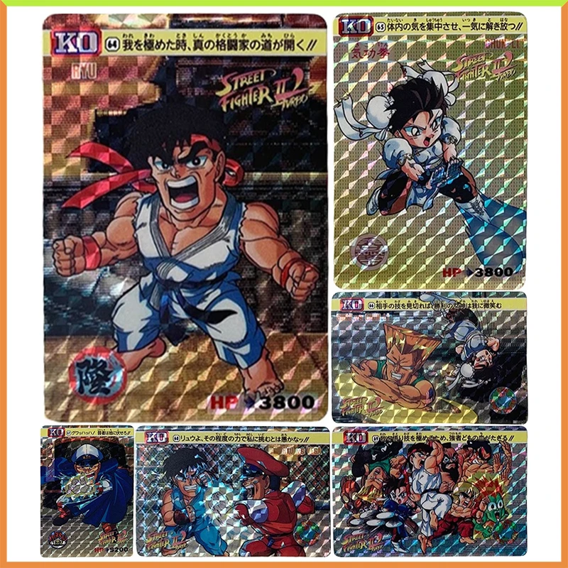 

Anime DIY ACG Ryu Chun Li Ken Masters Eagle Sagat Refractive Tabletop Battle Game Collectible Cards Toys for boys Birthday Gifts