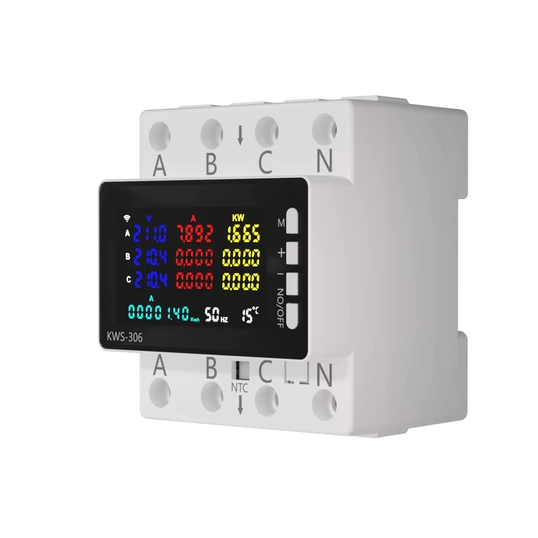 

Professional 4 Pole Three Phase kWh Energy Meter Multifunction 0-80A RS485 Modbus for Solar Power Generation Systems
