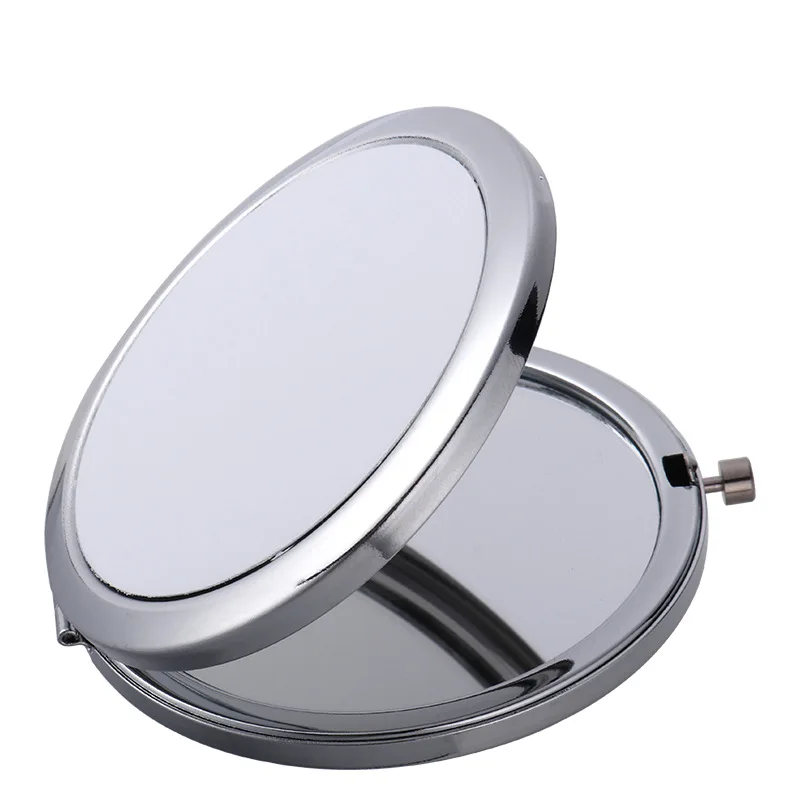 Thermal Sublimation Blank For Custom Design Mini Makeup Compact Pocket Mirror Metal Portable Folding Home Cosmetic Mirrors