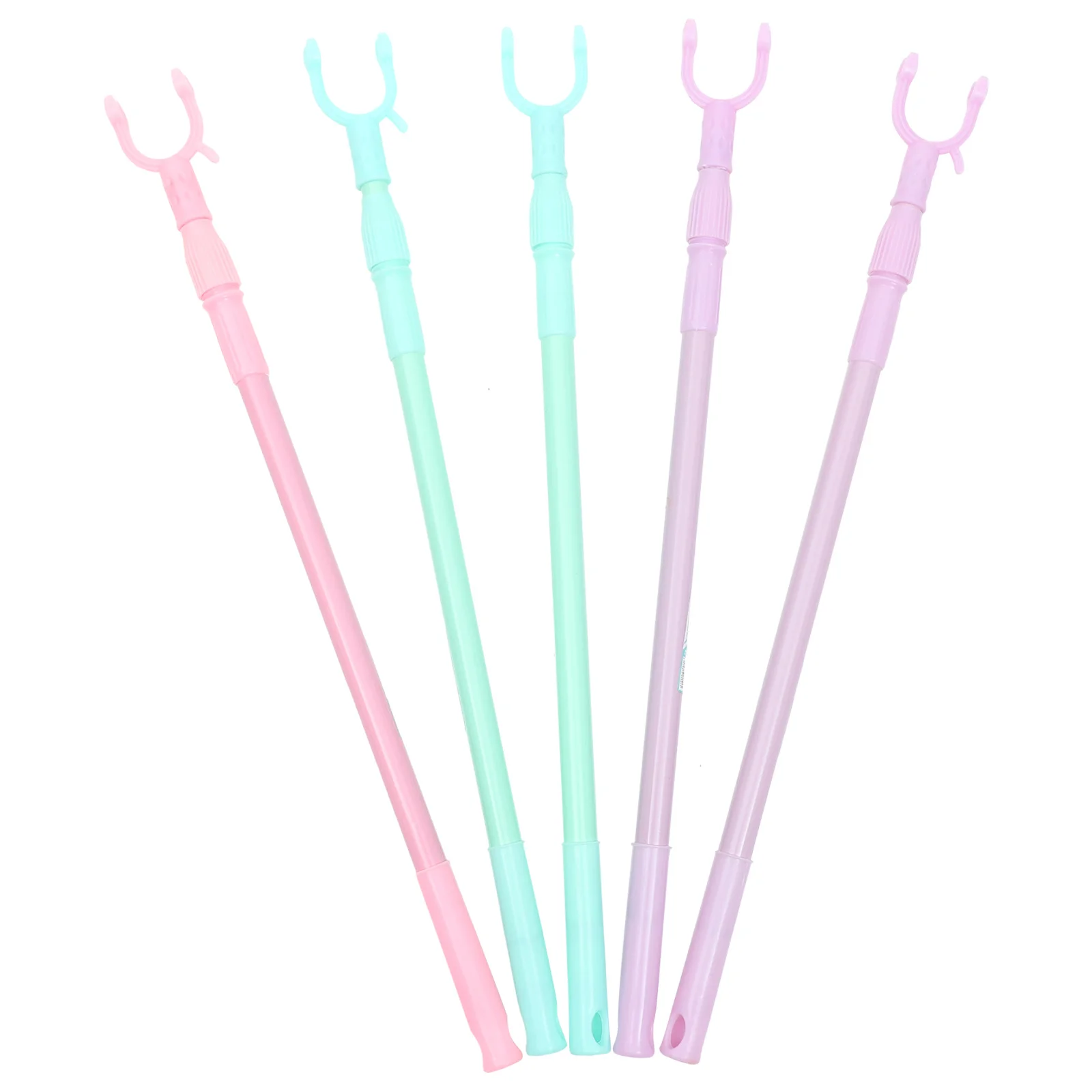 

5Pcs Retractable Clothes Reach Pole Adjustable Telescoping Clothes Drying Rod Lightweight Stainless Steel Extendable Clothesline