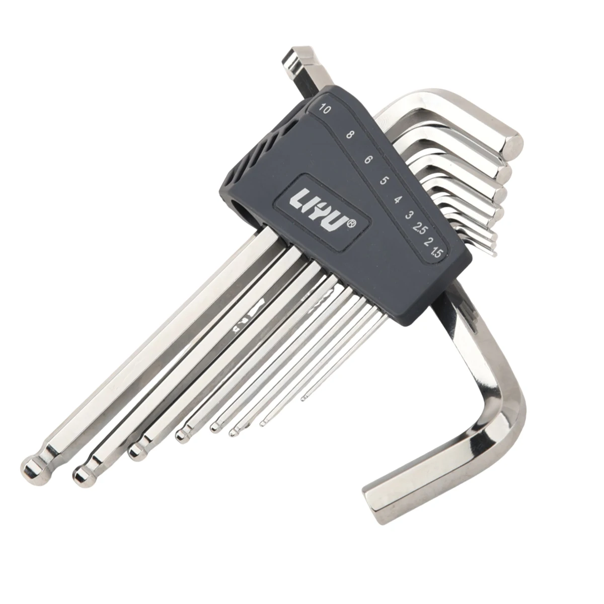 9Pcs Long Arm Ball End Hex Key Wrench Set 1.5-10mm Metric Allen Wrenches Ball Head Hexagon Spanner Kit