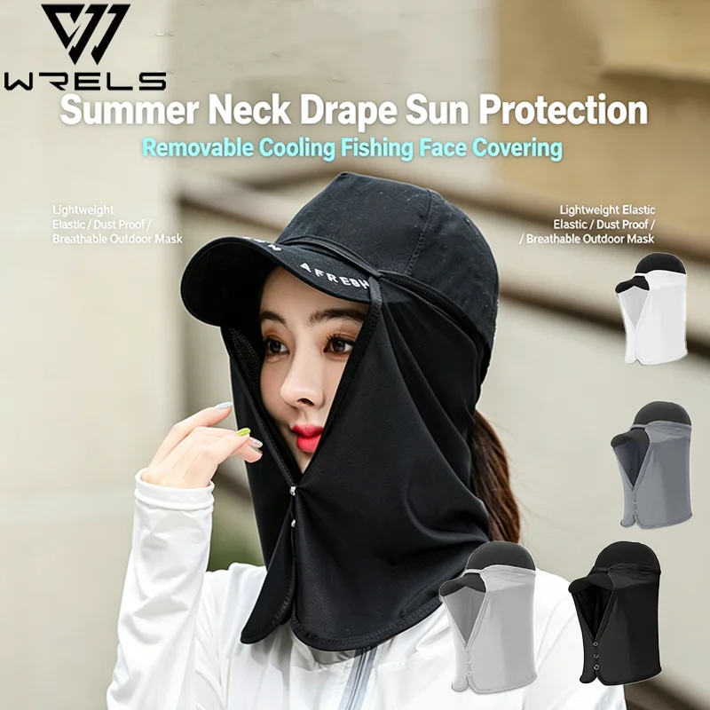 Masque d'extérieur léger et respirant anti-poussière avec protection solaire amovible pour le cou et le visage, idéal pour la pêche et les activités estivales