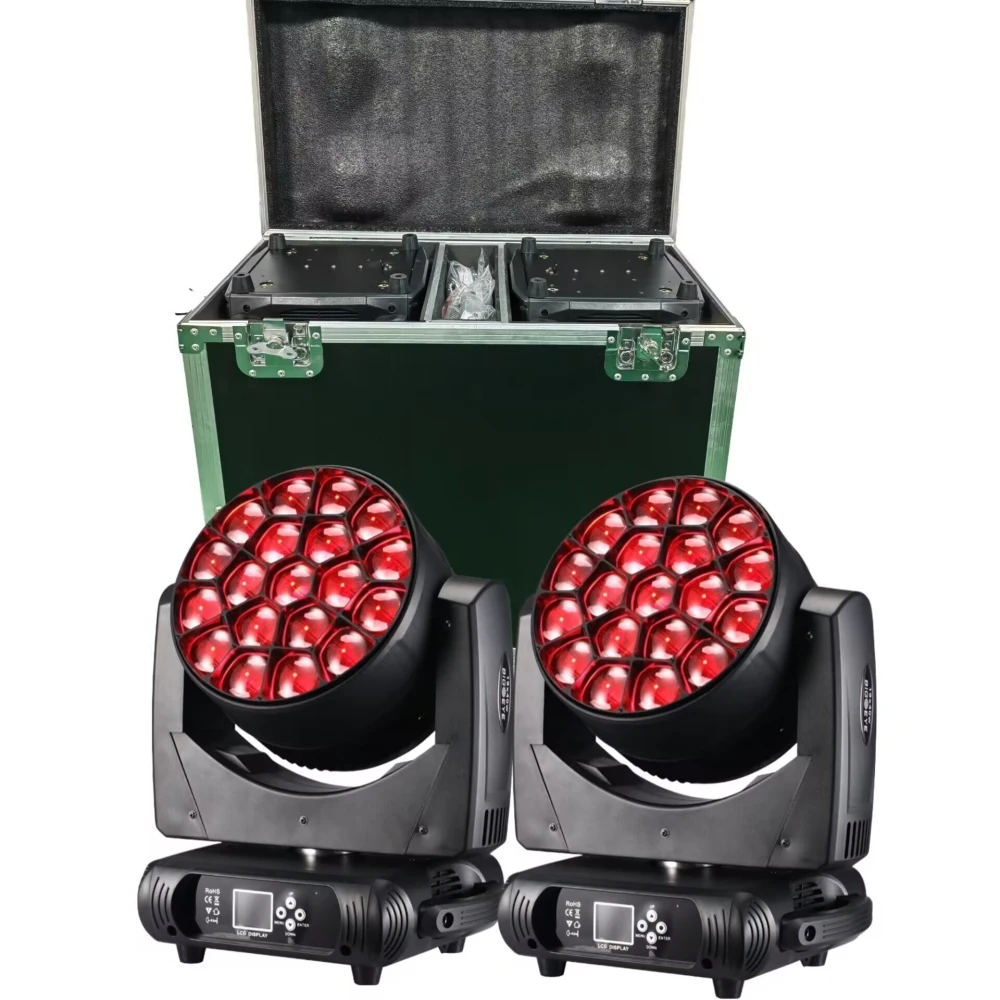2PZ/LED Beam+Wash Duże Oczka Pszczół 19x40W RGBW Zoom Ruchoma Głowica Oświetlenie DJ Disco Efekt Sceniczny Sprzęt