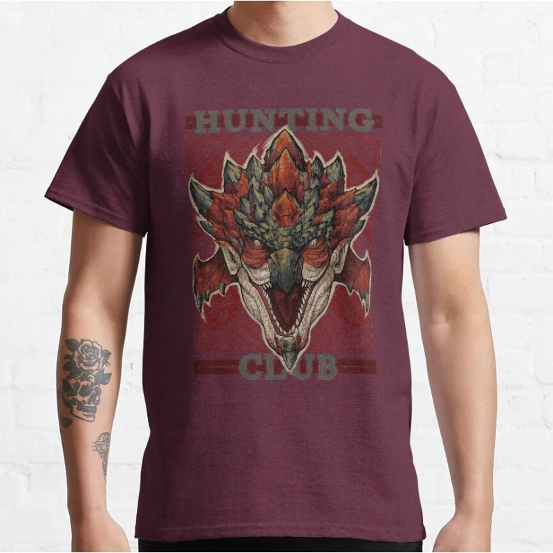 80s Video games Monster hunter world MHW Hunting Club Rathalos New World Graphic T Shirts for men large size Adult S-6XL tops