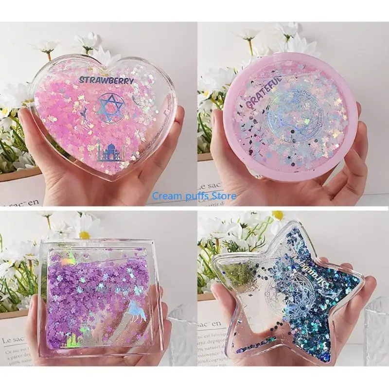 

50LE Heart Round-Star Silicone Mold Resin Shaker Molds DIY Cup Mat