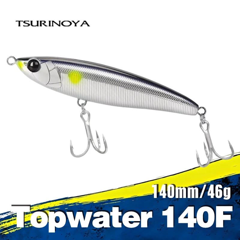 TSURINOYA Ocean Boat Fishing Surface Pencil FANATIC 140F 140mm 46g Saltwater Fishing Lure For Tuna GT Stick Offshore Hard Bait