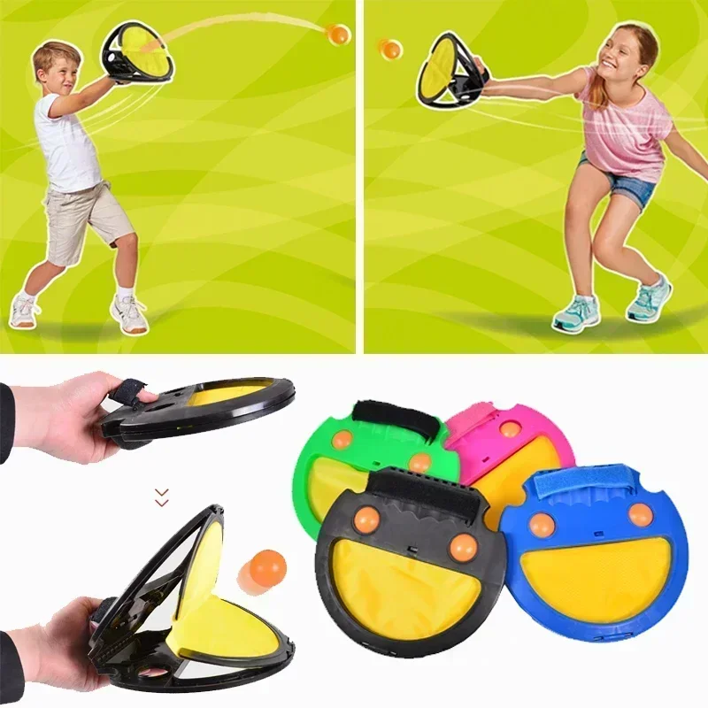 

Outdoor Toys Adults Children Throwing and Catching Ball Sports Hand Grasping Balls Racket Summer Games Parent-Child Interactive