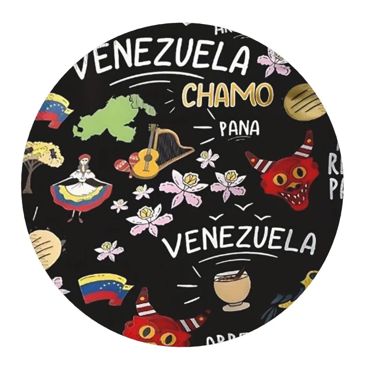 

Круглый коврик для мыши Arepas Venezuela, коврик для клавиатуры и мыши, игровой коврик для ноутбука, офисные аксессуары, настольные коврики