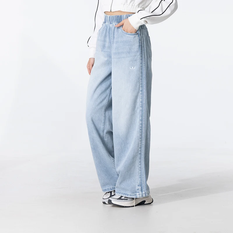 

Женские джинсы Adidas (Adidas) Trefoil, спортивные брюки, модные удобные повседневные брюки в стиле ретро, свободные прямые длинные брюки Kc5837