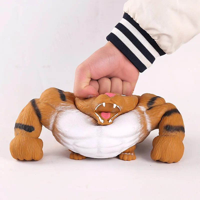 Anti-Stress Toy Big Tiger Soft Glue Toy Squeeze Fidget Toys Squishy Trick Stress Relief Play Pranks For Kids Adults Gift J191