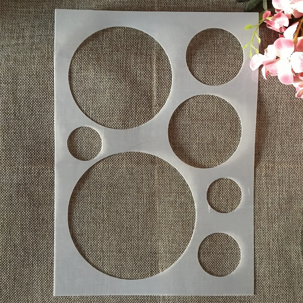 A4 29cm Geometry Round DIY Layering Stencils Painting Scrapbook Coloring Embossing Album Decorative Template